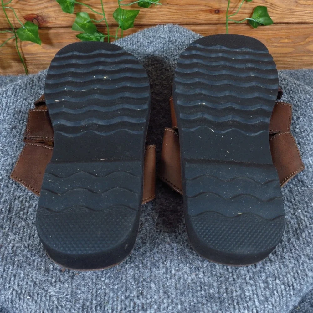 Botany 500 Mens Woven Slide Sandals Size 10M Summer Outdoor Brown Leather